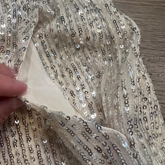 Loft Sequin Jogger Pants Cream Womens Pants Sz Medium Holiday Party Dressy - Picture 7 of 12